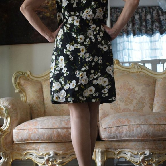 New DOLCE & GABBANA Runway Artistic Floral Lined dress IT 44,US 8-10, M-L. - Picture 4 of 10
